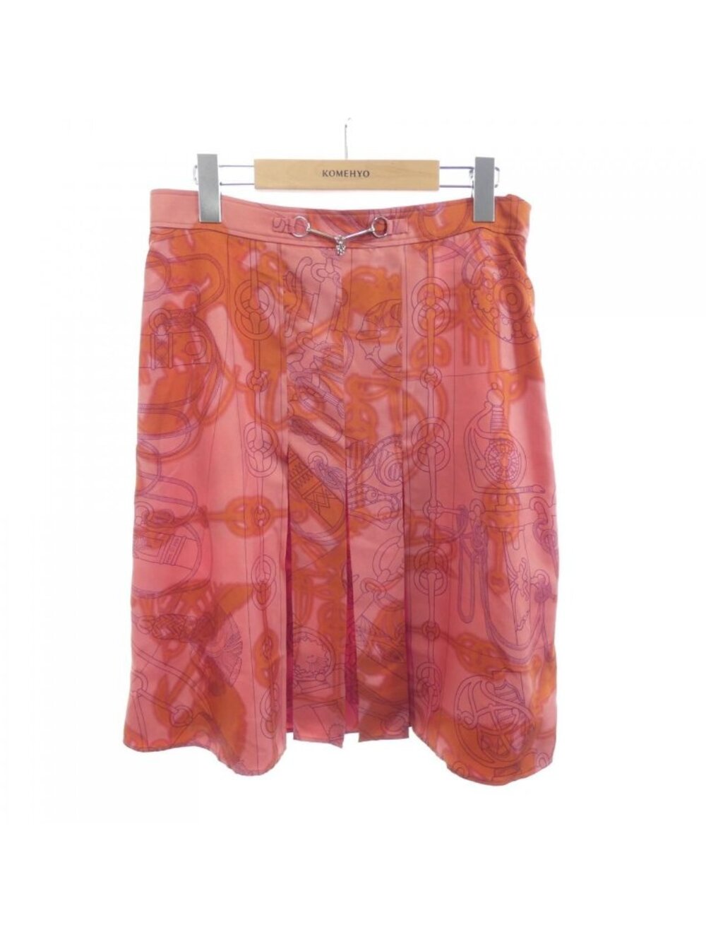 Hermes Cliquetis Tattoo Aquarelle Twill Laine Skirt